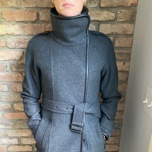 Burberry Brit Funnel Neck Wool Coat